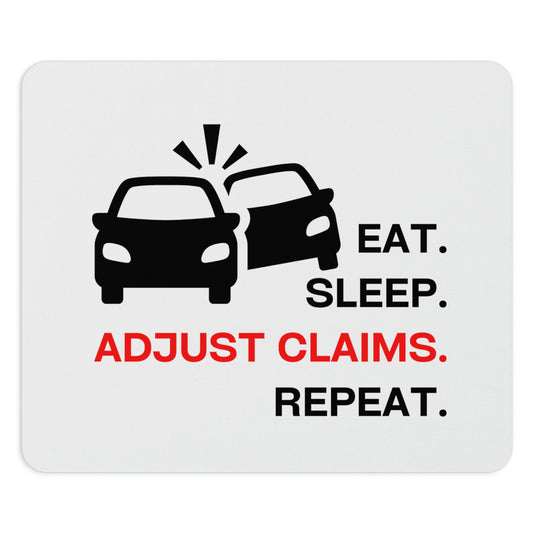 Claims Adjuster (Double Car/ White) Mouse Pad