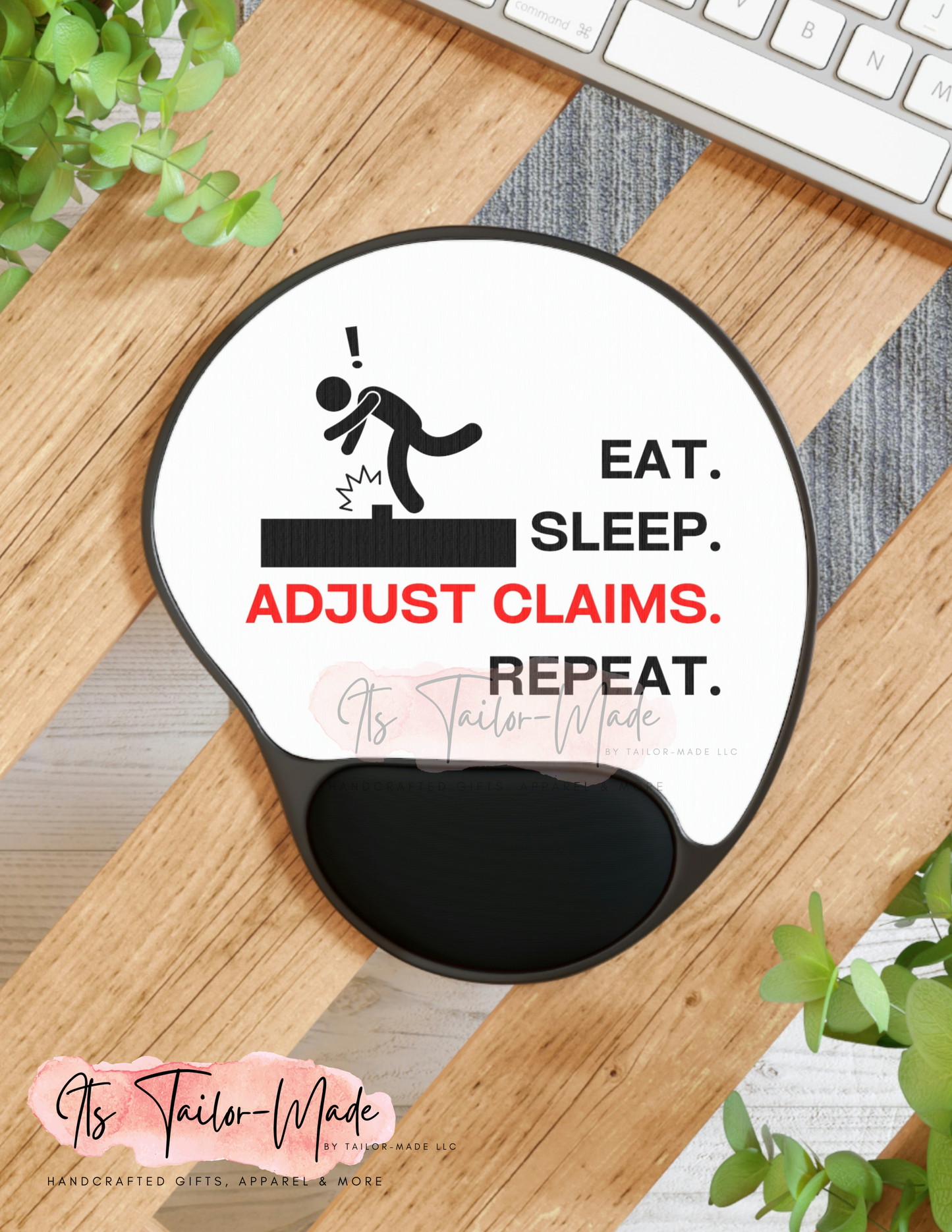 Claims Adjuster (Workman's Comp / White) Mouse Pad With Wrist Rest