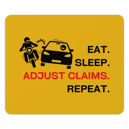 Claims Adjuster (Motorcyclist / Car / Yellow) Mouse Pad
