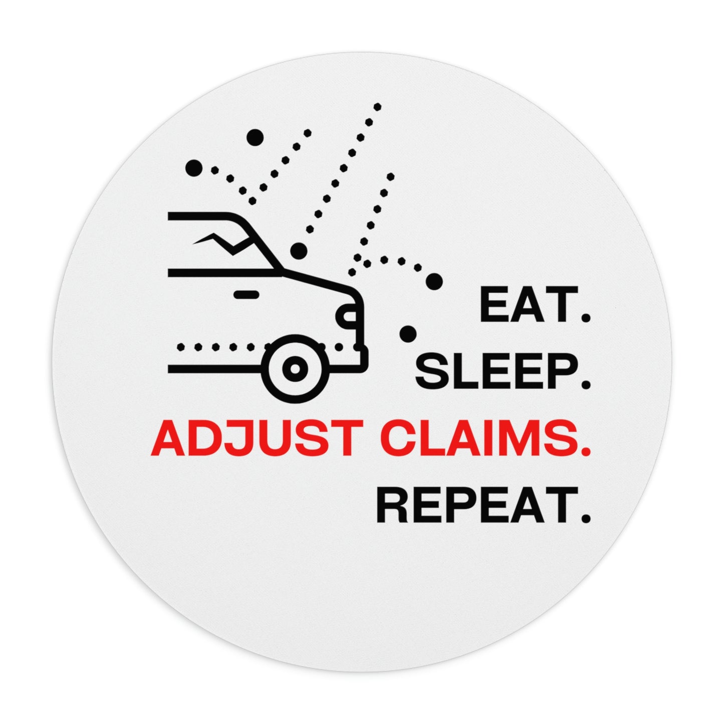 Claims Adjuster (Car/ Hail Damage/ White) Mouse Pad