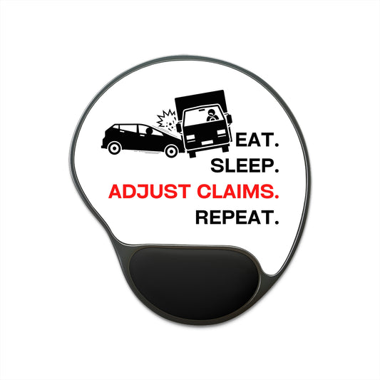 Claims Adjuster (Car/ Commercial Truck/ White) Mouse Pad With Wrist Rest