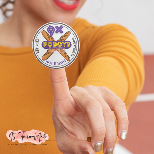 9x Poboys & Catering Round Labels