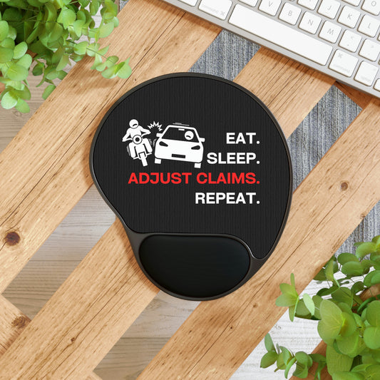 Claims Adjuster (Motorcycle/Car/Black) Mouse Pad With Wrist Rest