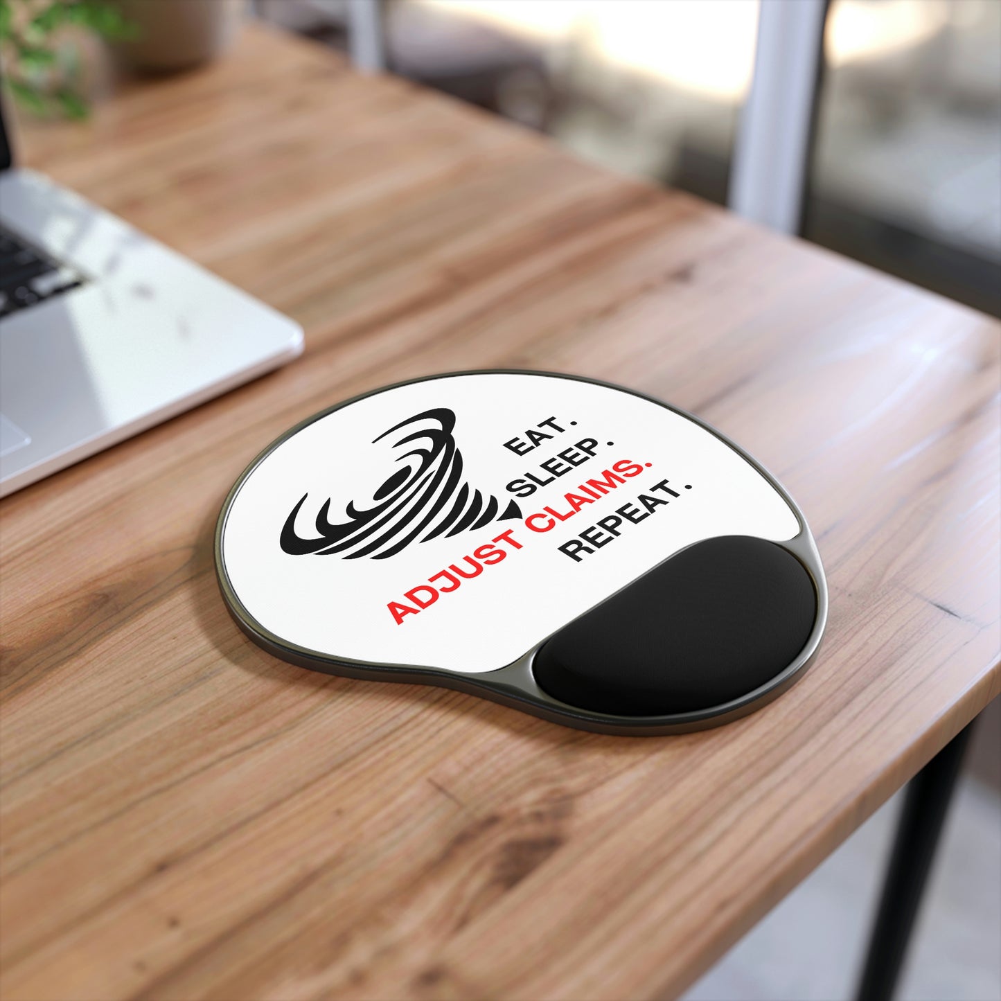 Claims Adjuster (Tornado/White) Mouse Pad With Wrist Rest