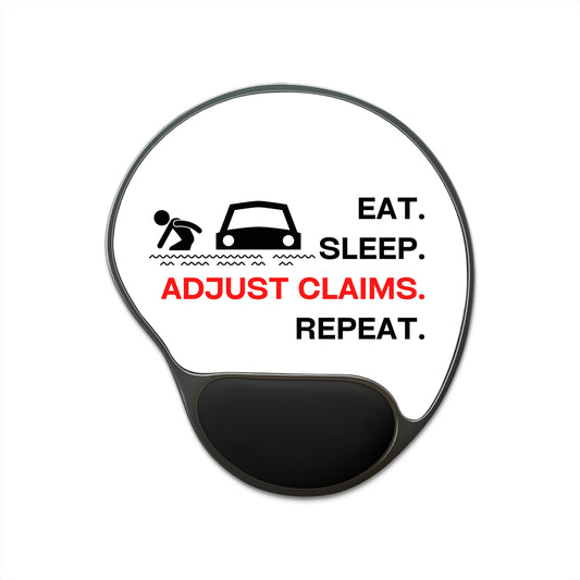 Claims Adjuster (Flooded Car / White) Mouse Pad With Wrist Rest
