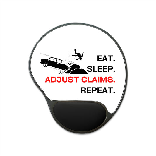 Claims Adjuster (Car/Property/White) Mouse Pad With Wrist Rest
