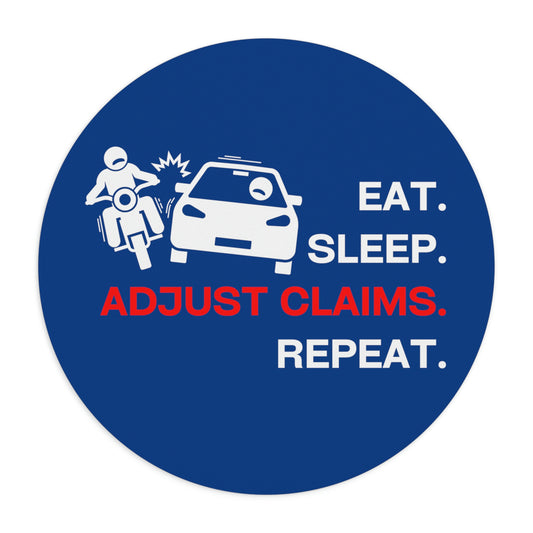 Claims Adjuster (Motorcyclist / Car / Dark Blue ) Mouse Pad